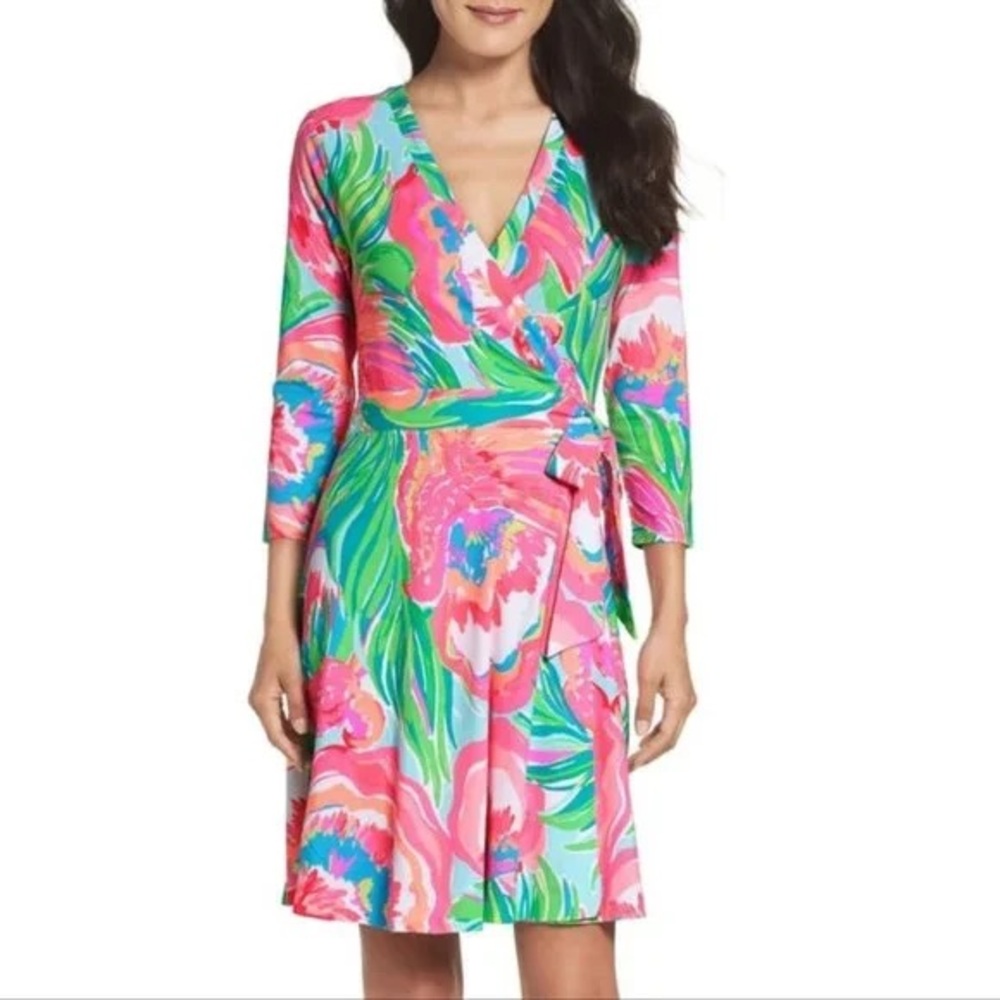 Lilly Pulitzer Emilia Wrap Dress in Paradise Bound